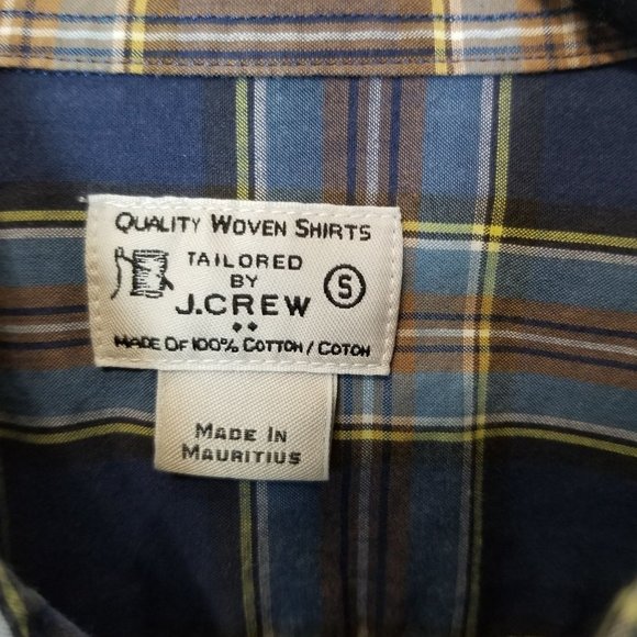J. Crew Mens S Blue Plaid Long Sleeves Button Down - Picture 6 of 8